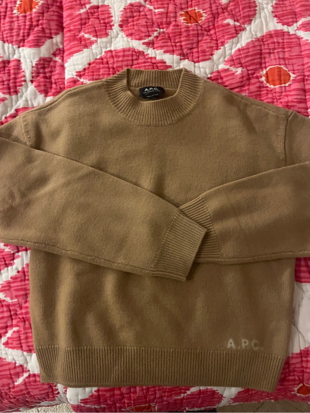 A.P.C. Women’s Esther Crewneck Sweater in Camel Brown